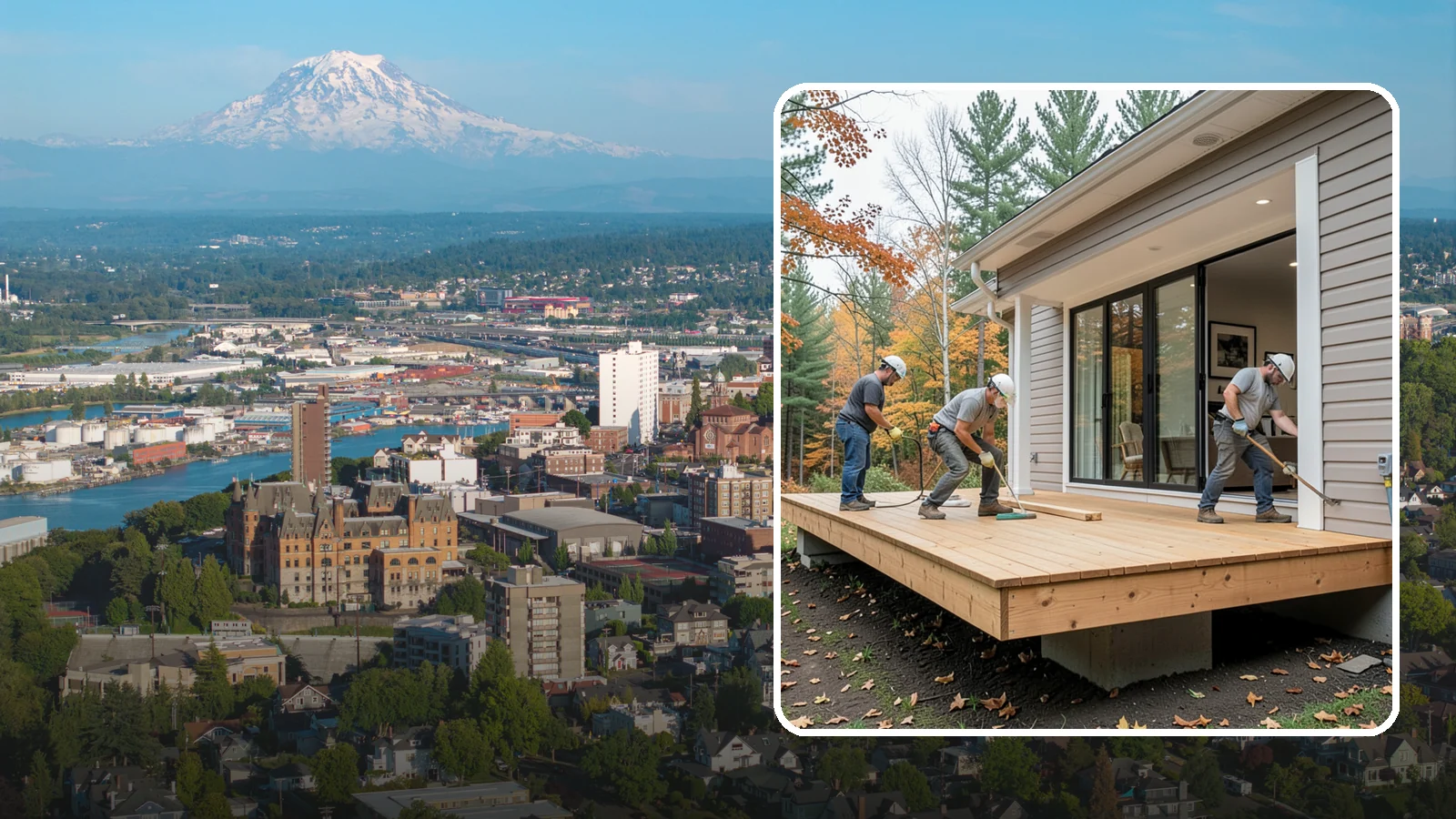 Floating Deck Construction in Tacoma, Pierce County, WA - Floating deck construction that adds a freestanding, ground-level platform without attaching to your home.