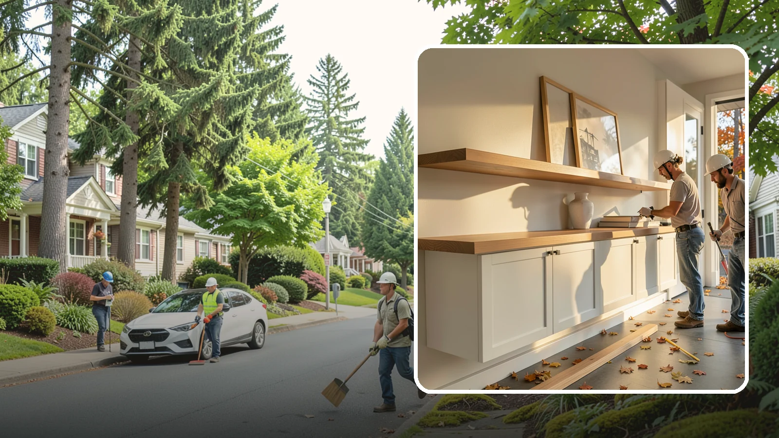 Floating Shelf Installation in Beaux Arts Village, King County, WA - Sleek floating shelves with hidden brackets for clean, modern display and storage.