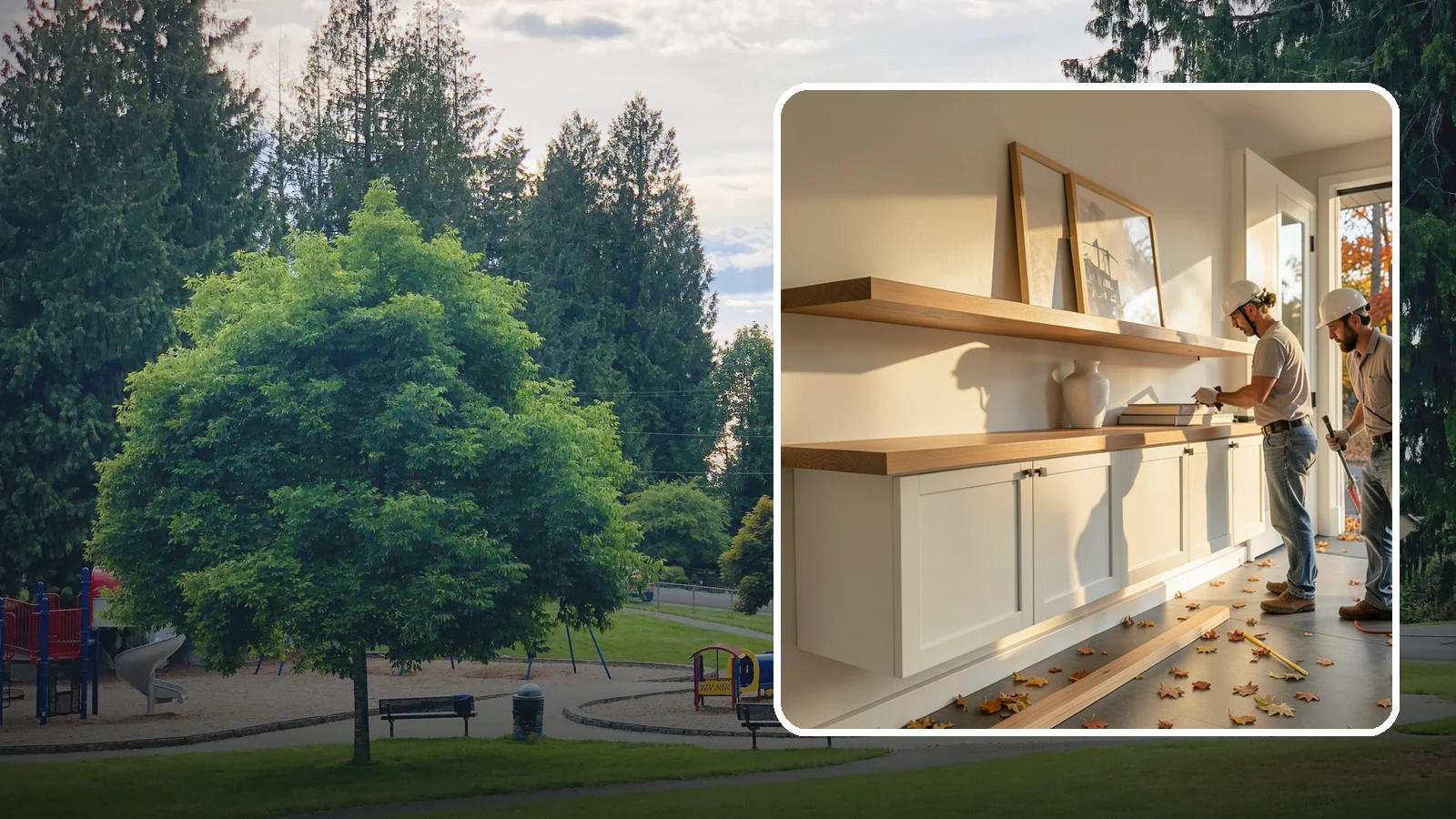 Floating Shelf Installation in Bonney Lake, Pierce County, WA - Sleek floating shelves with hidden brackets for clean, modern display and storage.