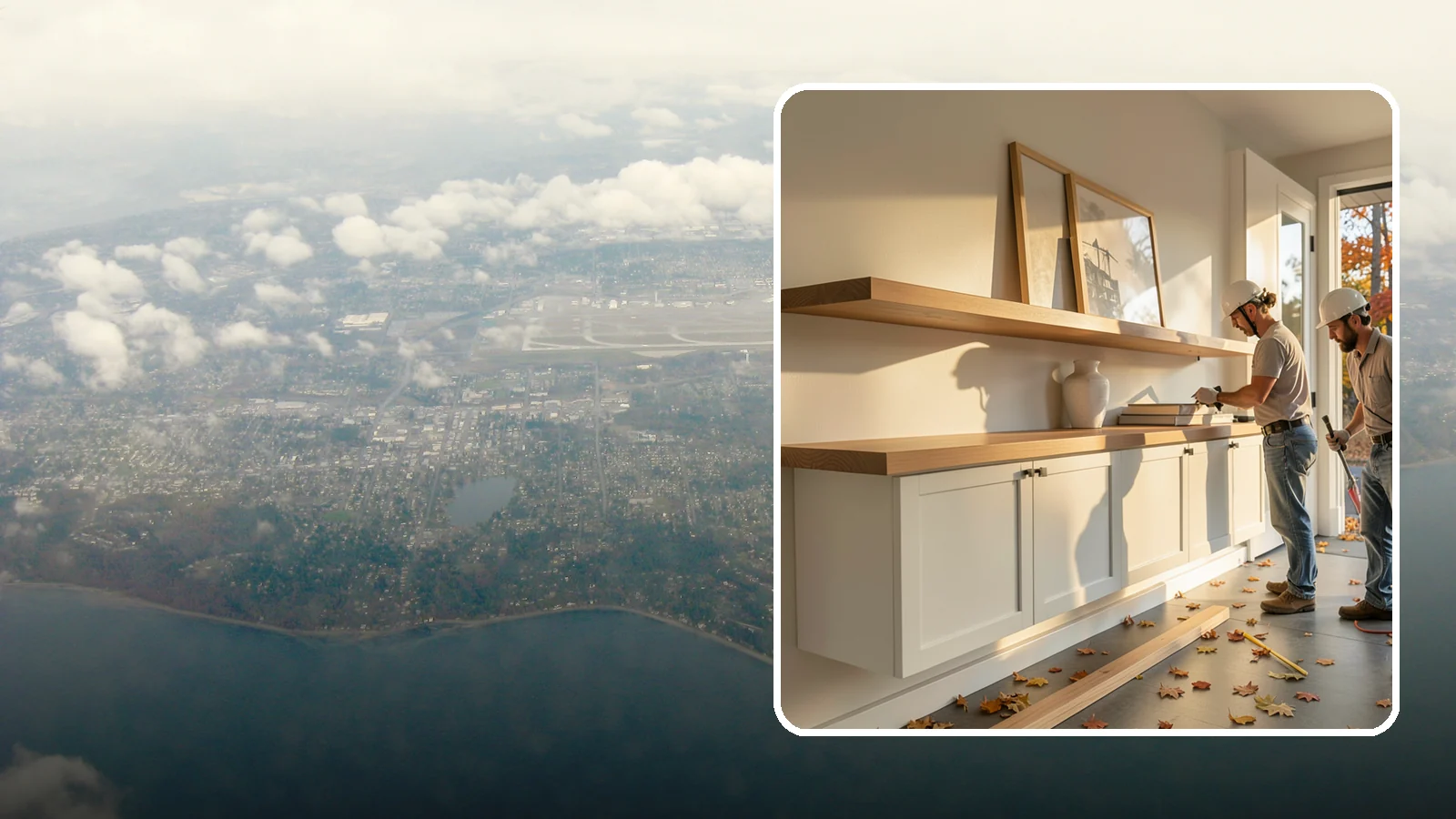 Floating Shelf Installation in Burien, King County, WA - Sleek floating shelves with hidden brackets for clean, modern display and storage.