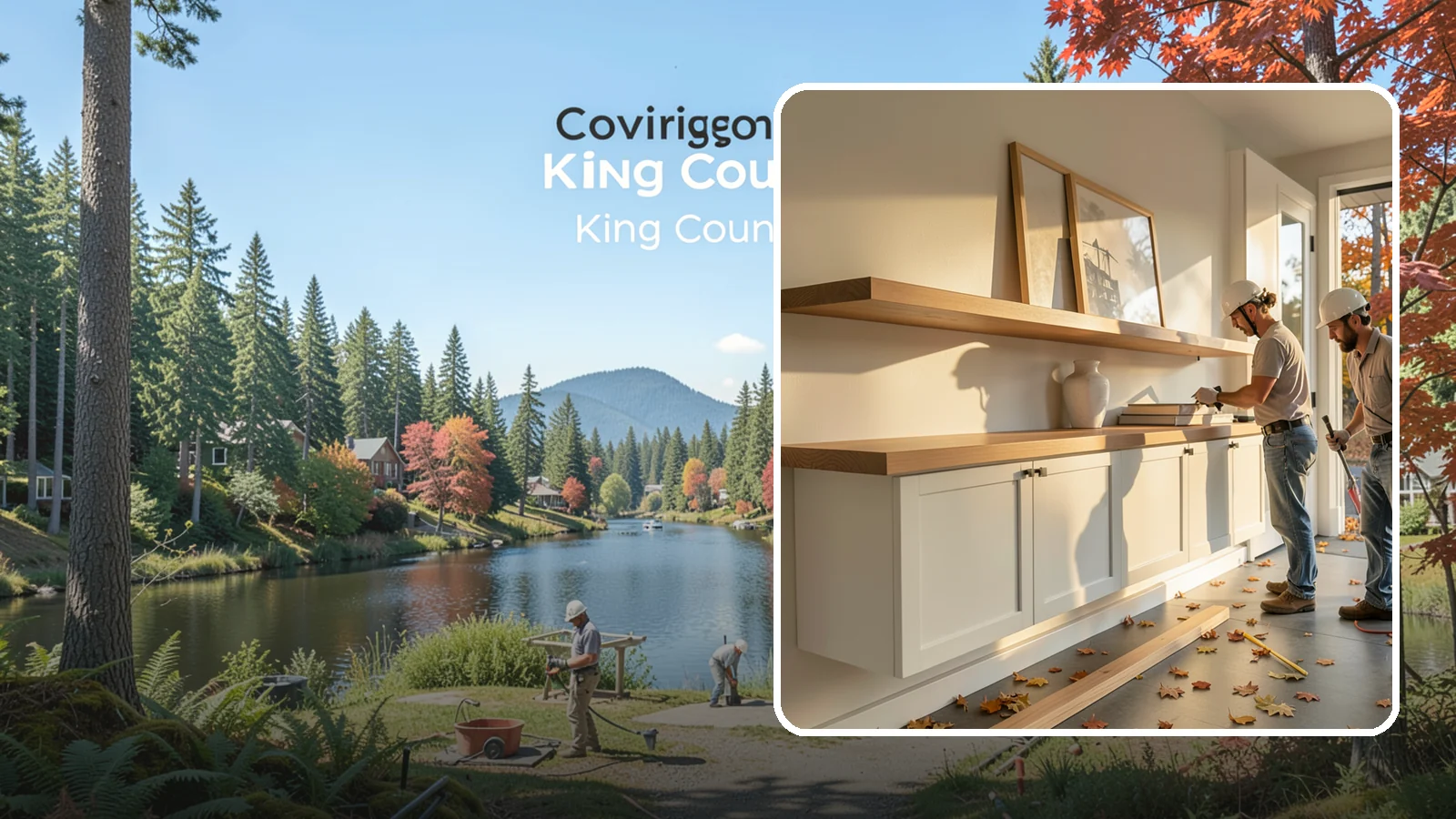 Floating Shelf Installation in Covington, King County, WA - Sleek floating shelves with hidden brackets for clean, modern display and storage.