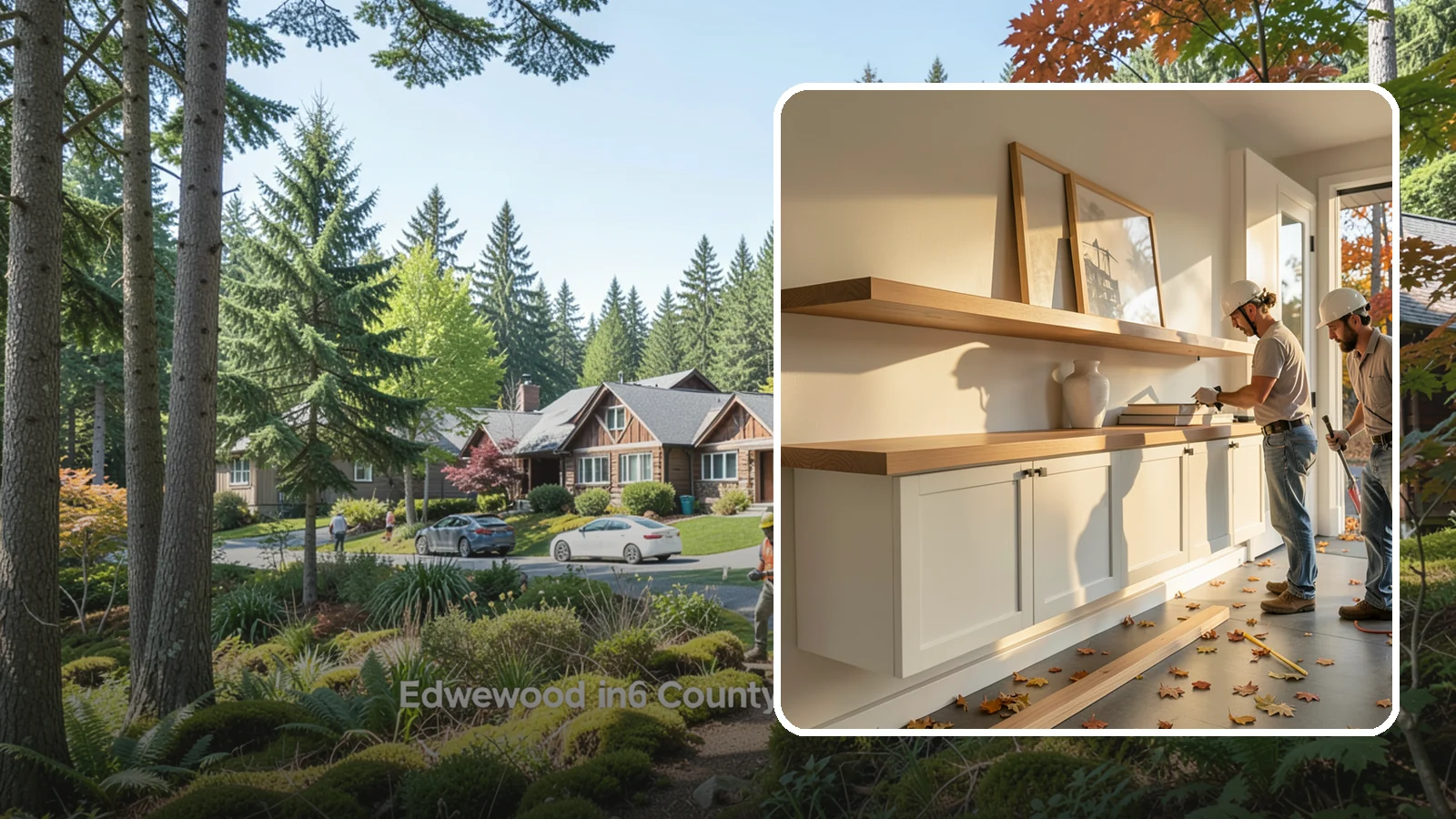 Floating Shelf Installation in Edgewood, Pierce County, WA - Sleek floating shelves with hidden brackets for clean, modern display and storage.