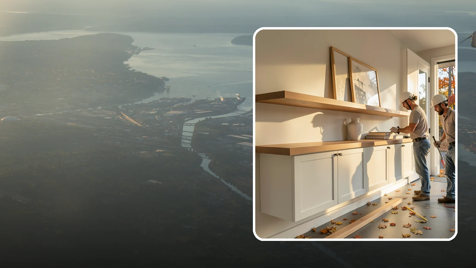 Floating Shelf Installation in Fife, Pierce County, WA - Sleek floating shelves with hidden brackets for clean, modern display and storage.