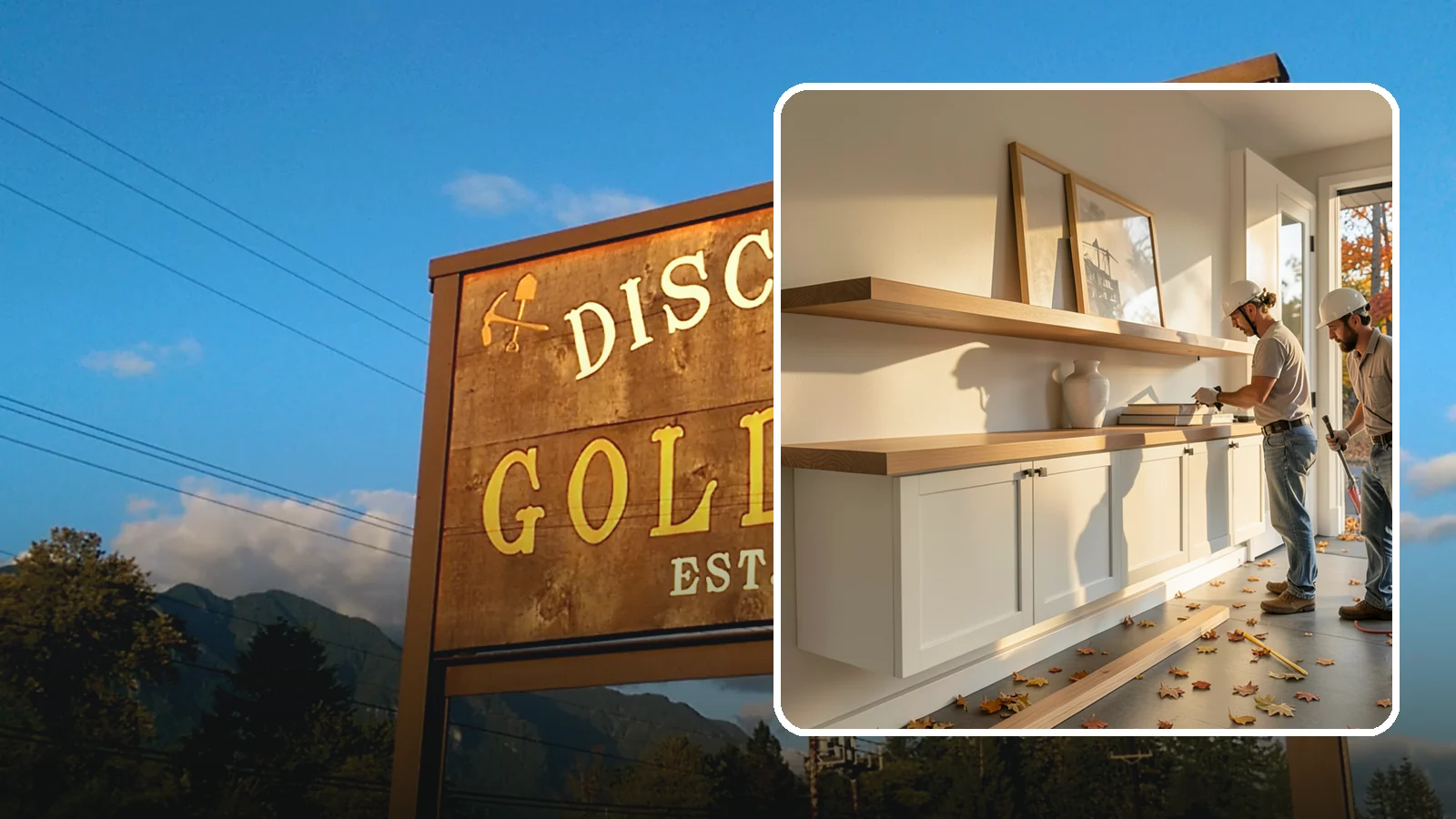 Floating Shelf Installation in Gold Bar, Snohomish County, WA - Sleek floating shelves with hidden brackets for clean, modern display and storage.
