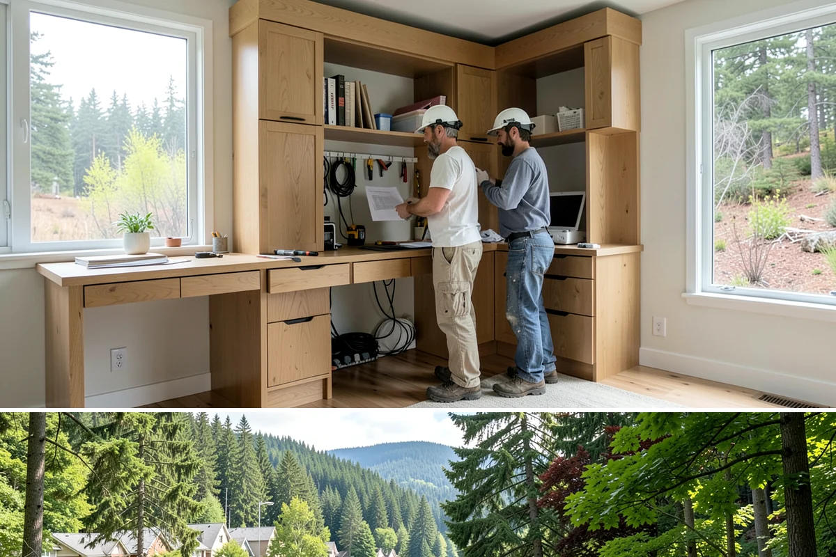 Floating Shelf Installation in Lake Forest Park, King County, WA - Floating shelf installation is quick interior work available year-round.
