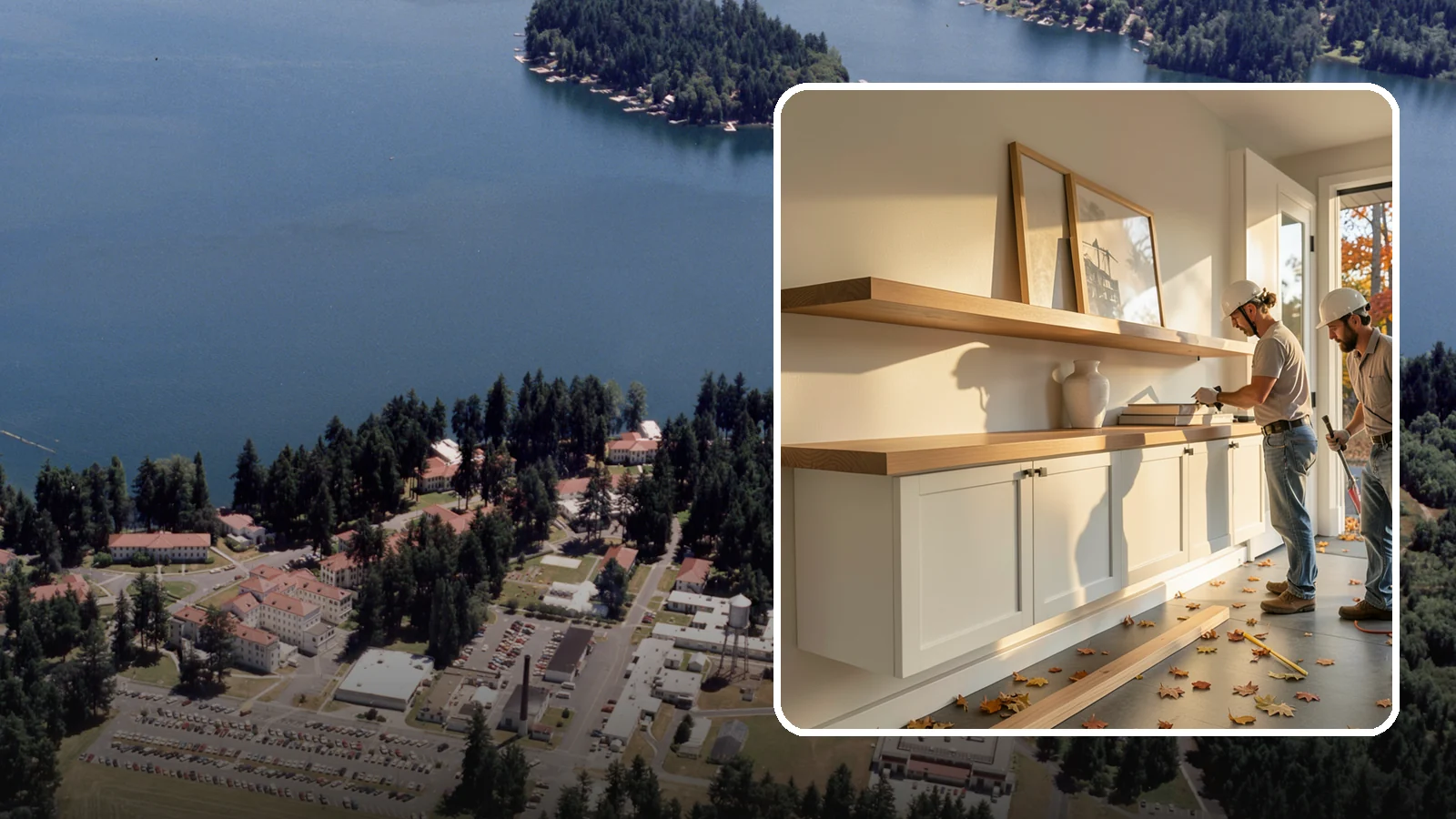 Floating Shelf Installation in Lakewood, Pierce County, WA - Sleek floating shelves with hidden brackets for clean, modern display and storage.