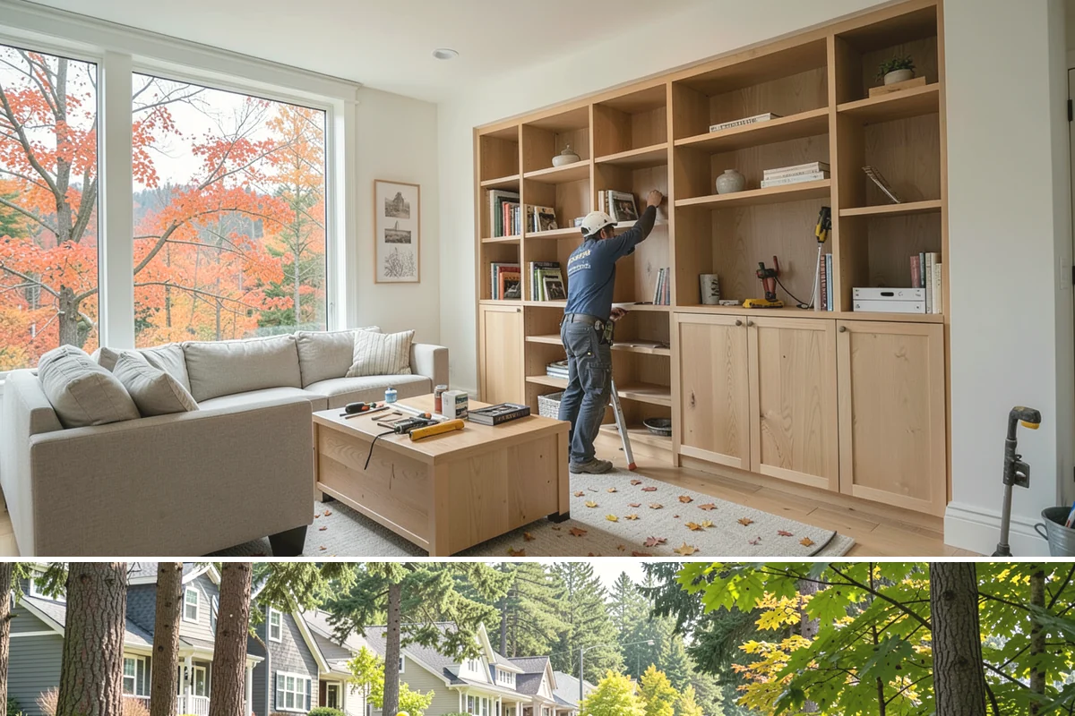 Floating Shelf Installation in Normandy Park, King County, WA - Floating shelf installation is quick interior work available year-round.