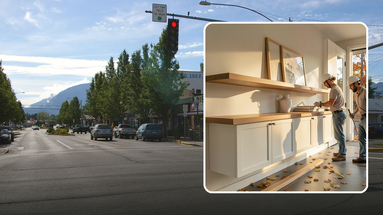 Floating Shelf Installation in North Bend, King County, WA - Sleek floating shelves with hidden brackets for clean, modern display and storage.
