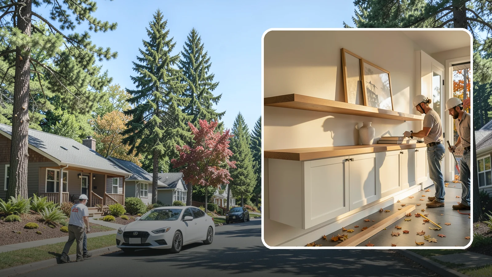 Floating Shelf Installation in Orting, Pierce County, WA - Sleek floating shelves with hidden brackets for clean, modern display and storage.