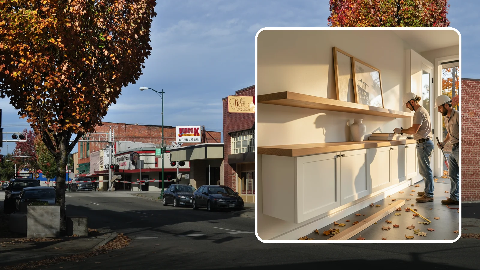 Floating Shelf Installation in Puyallup, Pierce County, WA - Sleek floating shelves with hidden brackets for clean, modern display and storage.