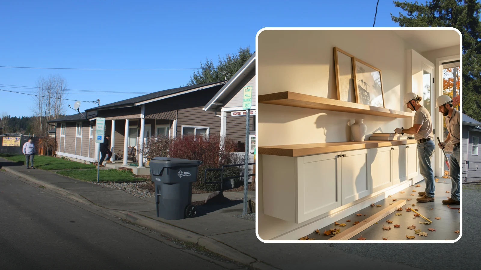 Floating Shelf Installation in South Prairie, Pierce County, WA - Sleek floating shelves with hidden brackets for clean, modern display and storage.