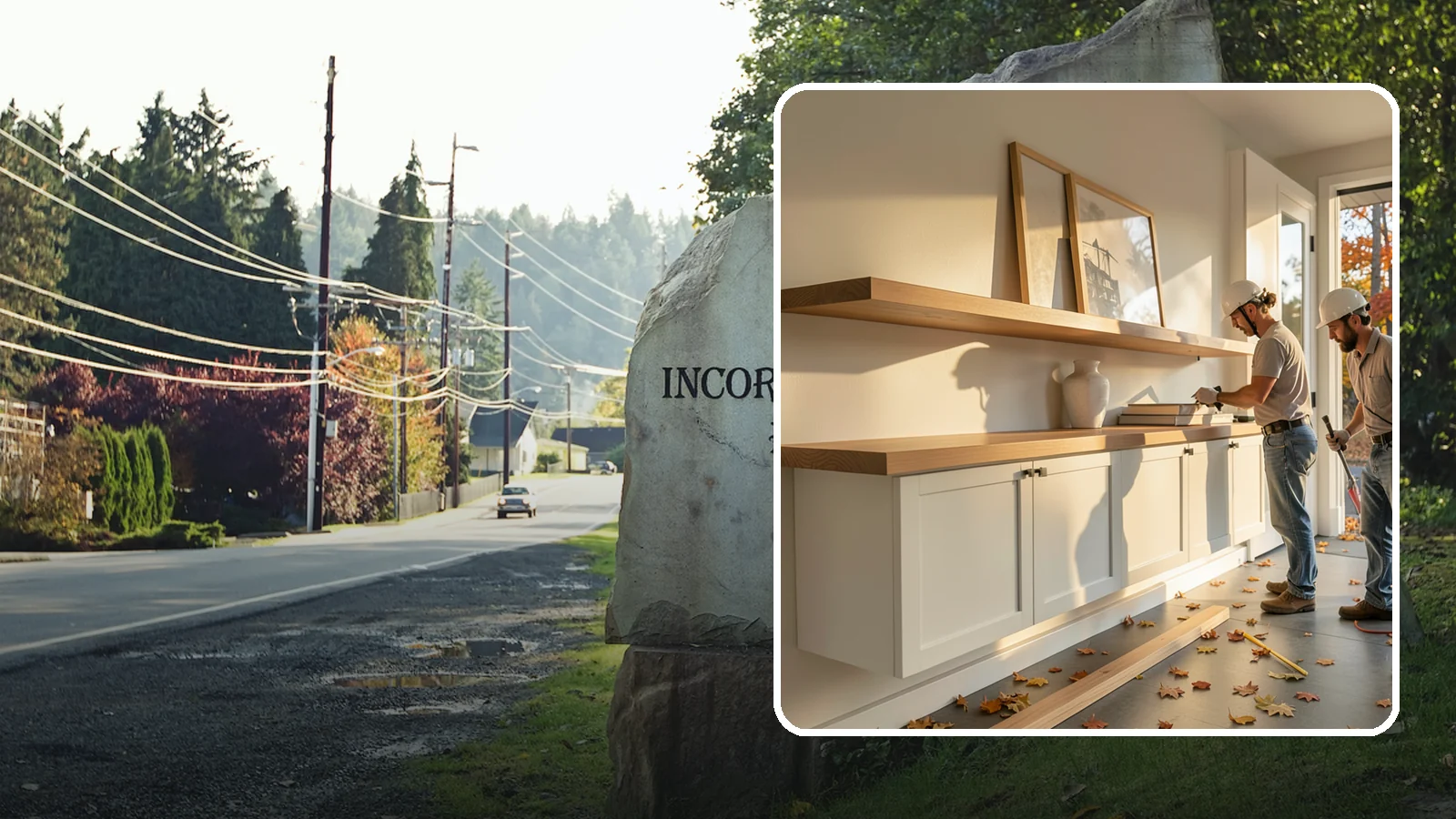Floating Shelf Installation in Wilkeson, Pierce County, WA - Sleek floating shelves with hidden brackets for clean, modern display and storage.