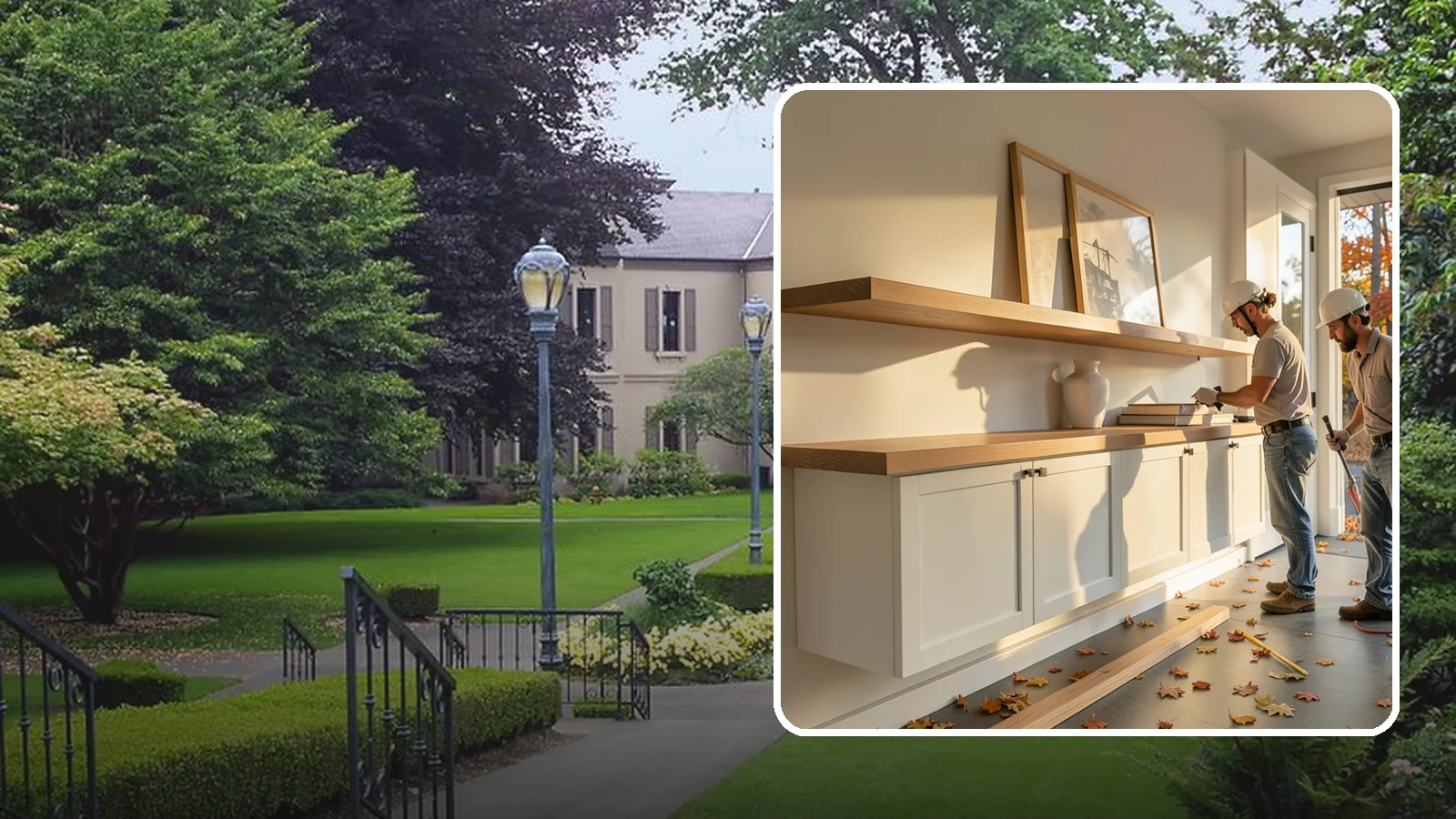 Floating Shelf Installation in Woodinville, King County, WA - Sleek floating shelves with hidden brackets for clean, modern display and storage.