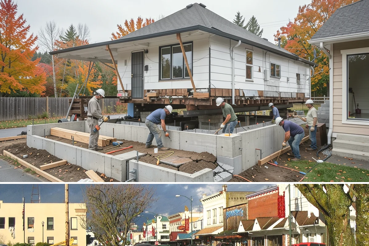 Floating Staircase Construction in Arlington, Snohomish County, WA - This engineered interior build proceeds year-round and is typically planned as part of a larger modern remodel.