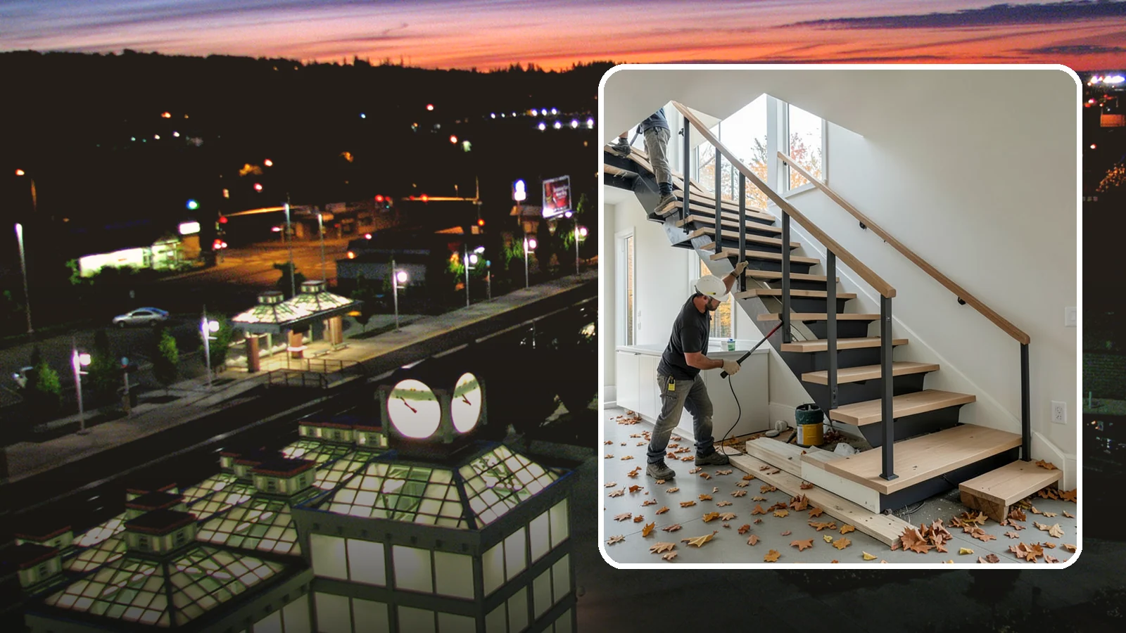 Floating Staircase Construction in Auburn, King County, WA - Engineered open-riser floating staircases that make a bold architectural statement.