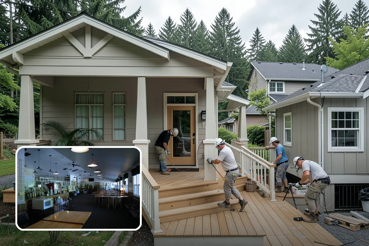 Floating Staircase Construction in Black Diamond, King County, WA - Dramatic, open architectural centerpiece
