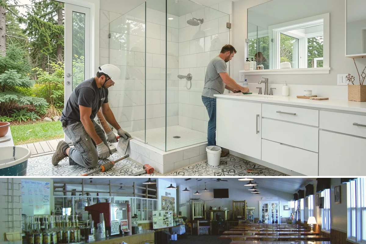 Floating Staircase Construction in Black Diamond, King County, WA - This engineered interior build proceeds year-round and is typically planned as part of a larger modern remodel.