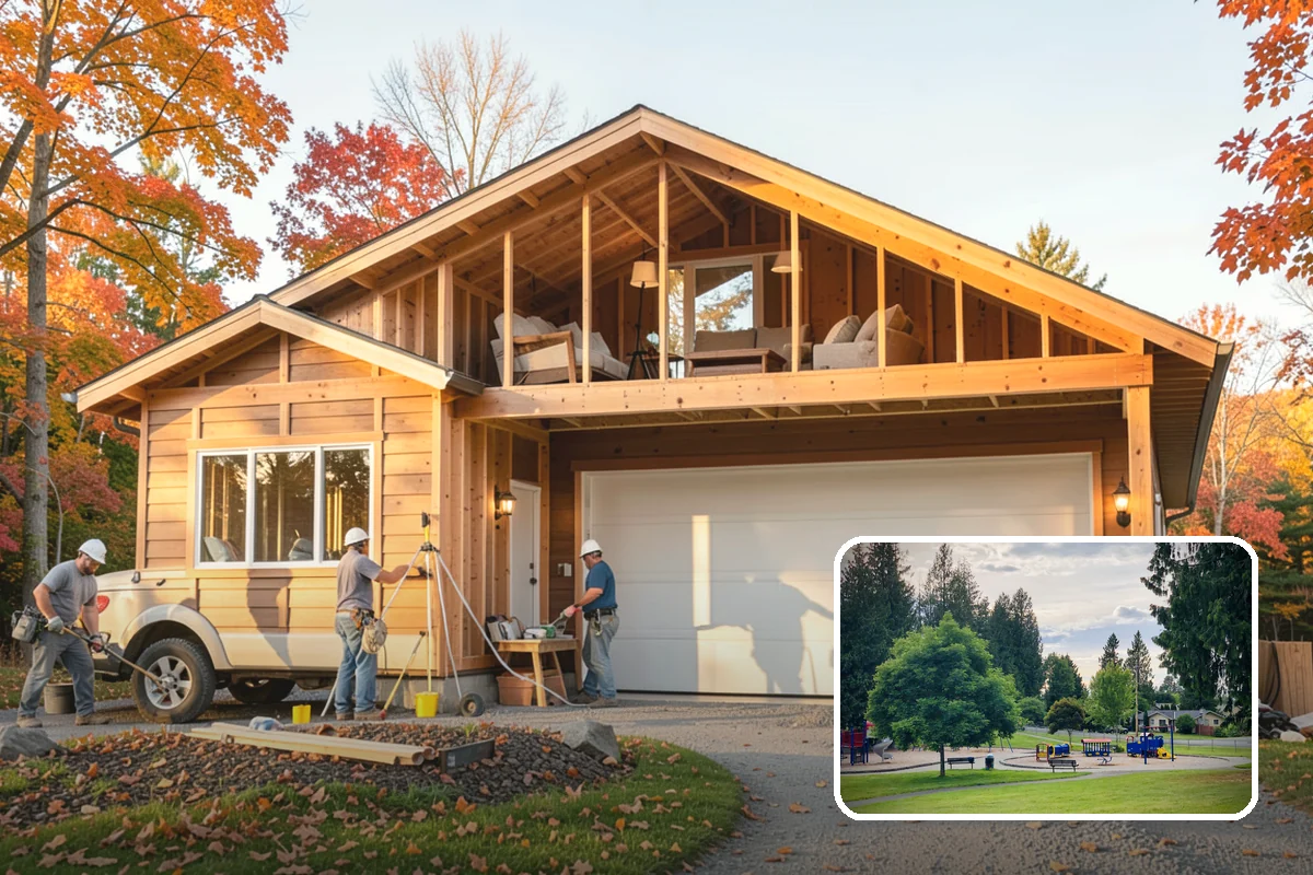 Floating Staircase Construction in Bonney Lake, Pierce County, WA - Dramatic, open architectural centerpiece