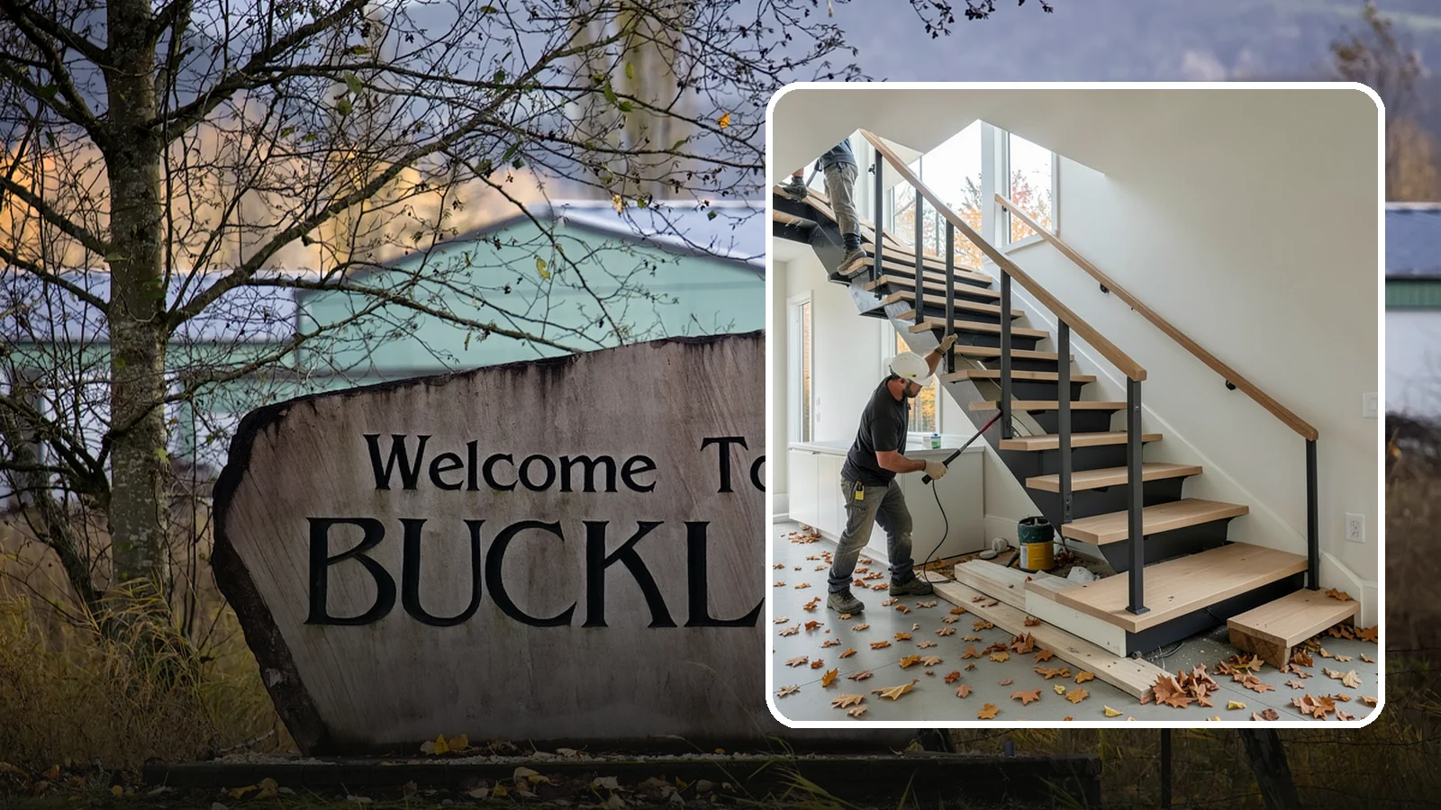 Floating Staircase Construction in Buckley, Pierce County, WA - Engineered open-riser floating staircases that make a bold architectural statement.