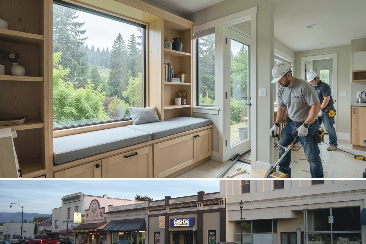 Floating Staircase Construction in Burlington, Skagit County, WA - This engineered interior build proceeds year-round and is typically planned as part of a larger modern remodel.