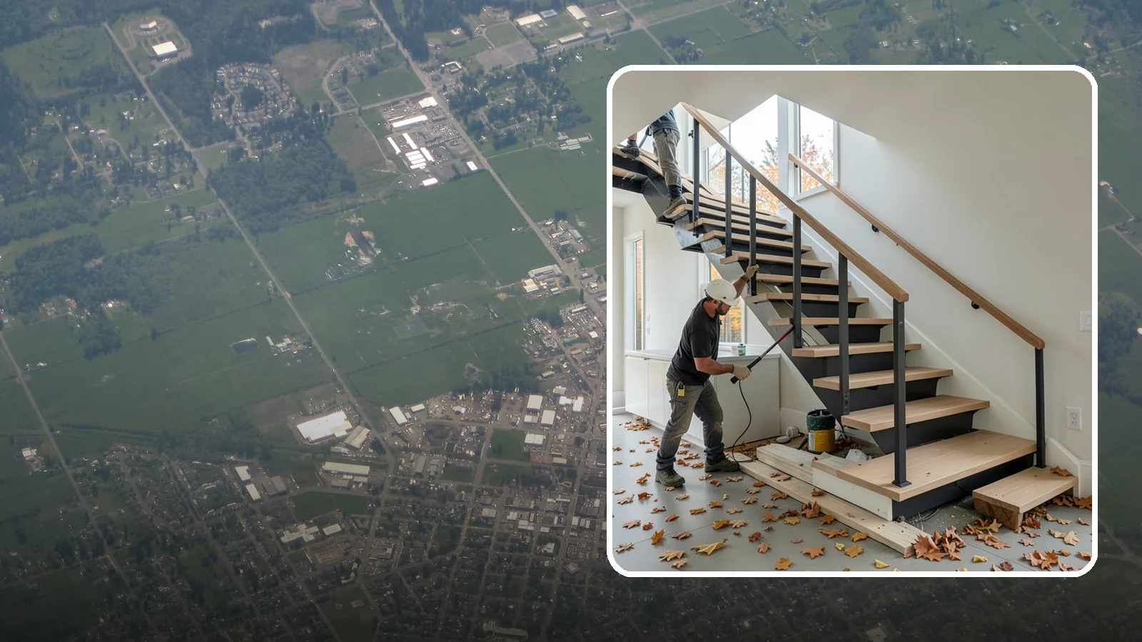 Floating Staircase Construction in Enumclaw, King County, WA - Engineered open-riser floating staircases that make a bold architectural statement.