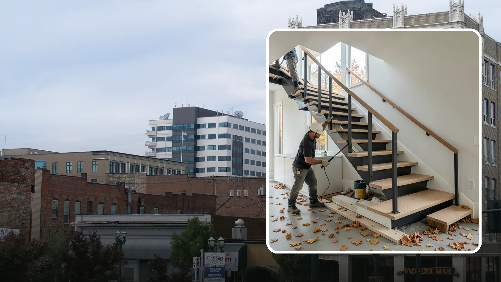 Floating Staircase Construction in Everett, Snohomish County, WA - Engineered open-riser floating staircases that make a bold architectural statement.