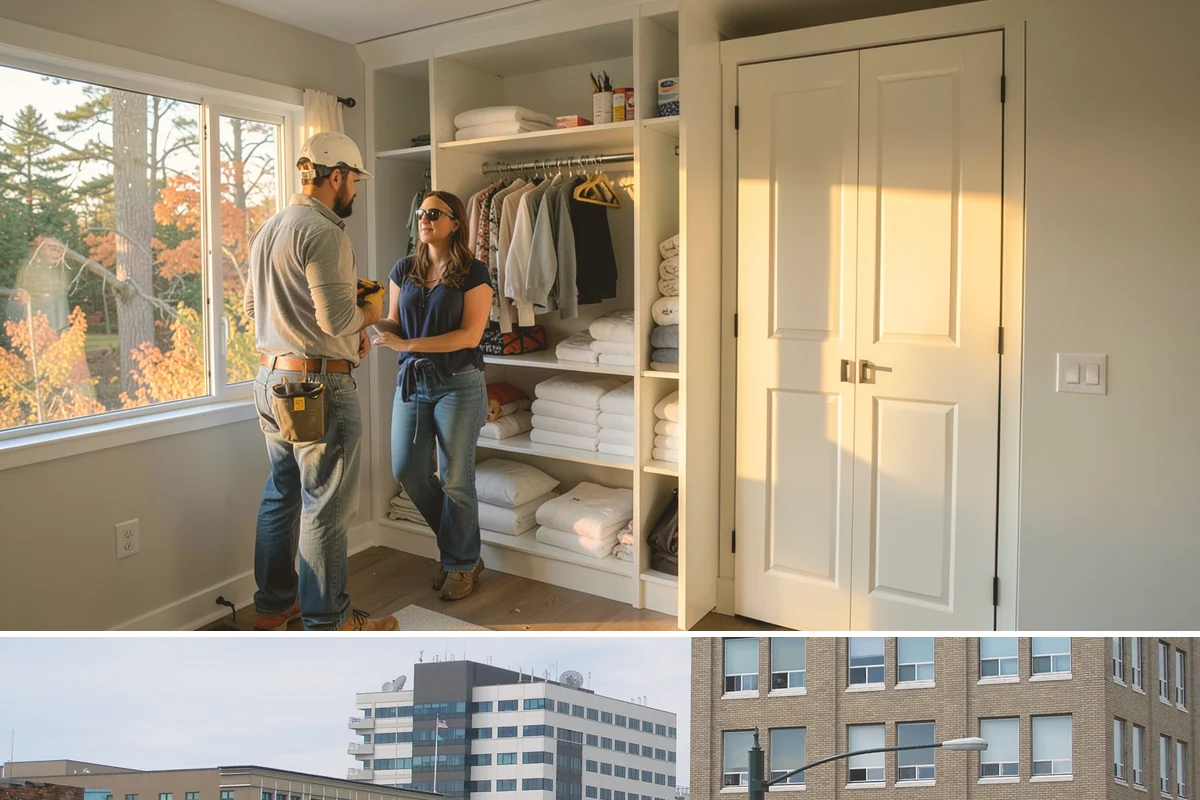 Floating Staircase Construction in Everett, Snohomish County, WA - This engineered interior build proceeds year-round and is typically planned as part of a larger modern remodel.