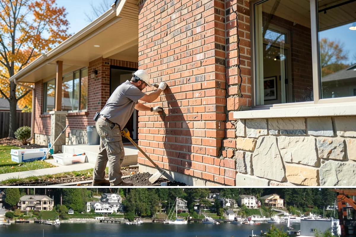 Floating Staircase Construction in Gig Harbor, Pierce County, WA - This engineered interior build proceeds year-round and is typically planned as part of a larger modern remodel.
