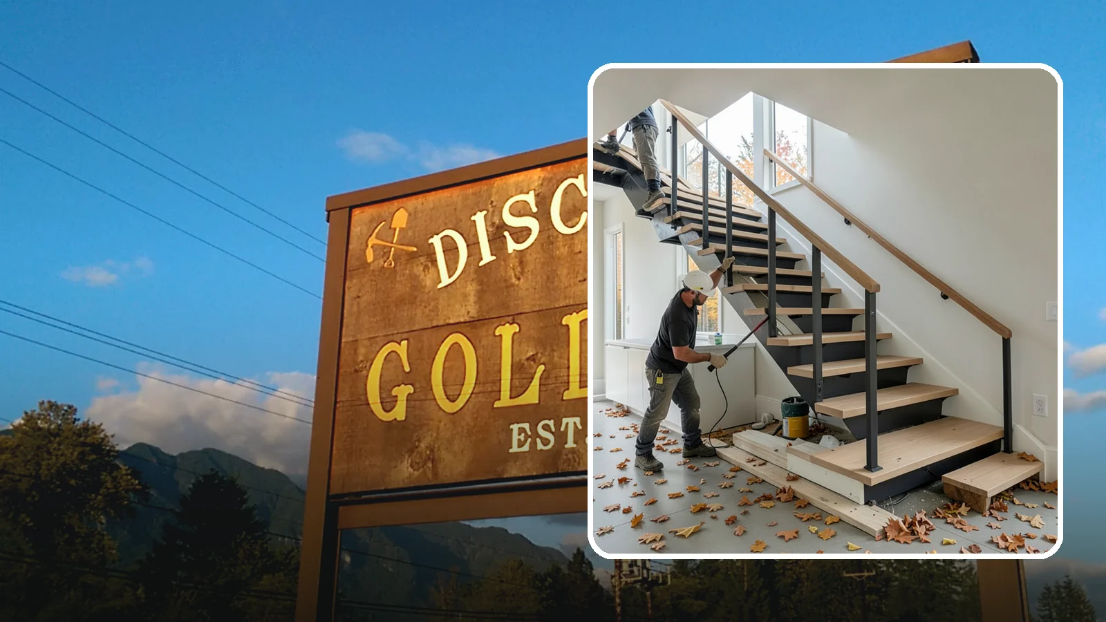 Floating Staircase Construction in Gold Bar, Snohomish County, WA - Engineered open-riser floating staircases that make a bold architectural statement.