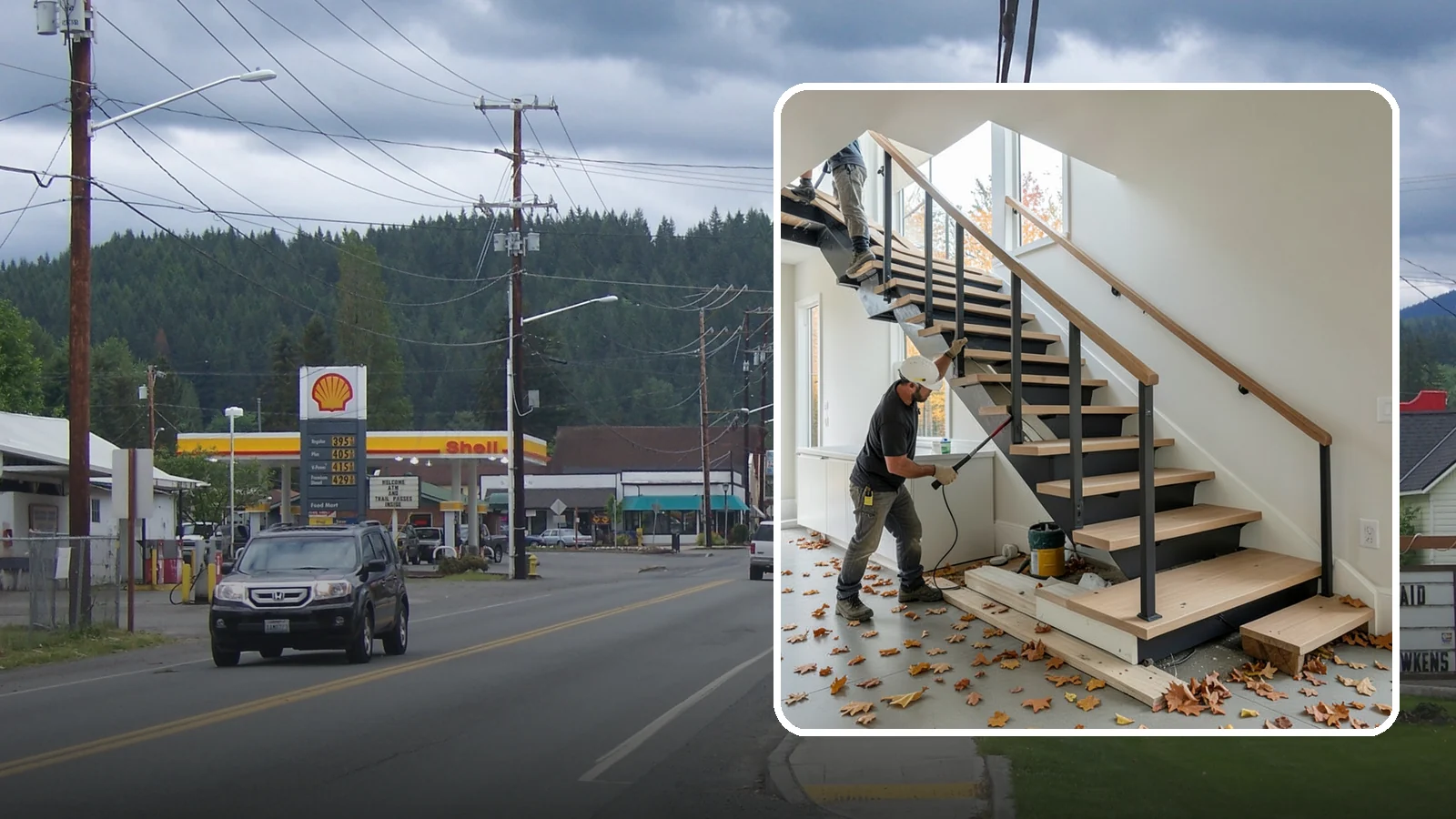 Floating Staircase Construction in Granite Falls, Snohomish County, WA - Engineered open-riser floating staircases that make a bold architectural statement.