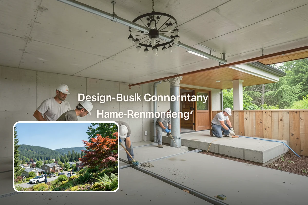 Floating Staircase Construction in Index, Snohomish County, WA - Dramatic, open architectural centerpiece