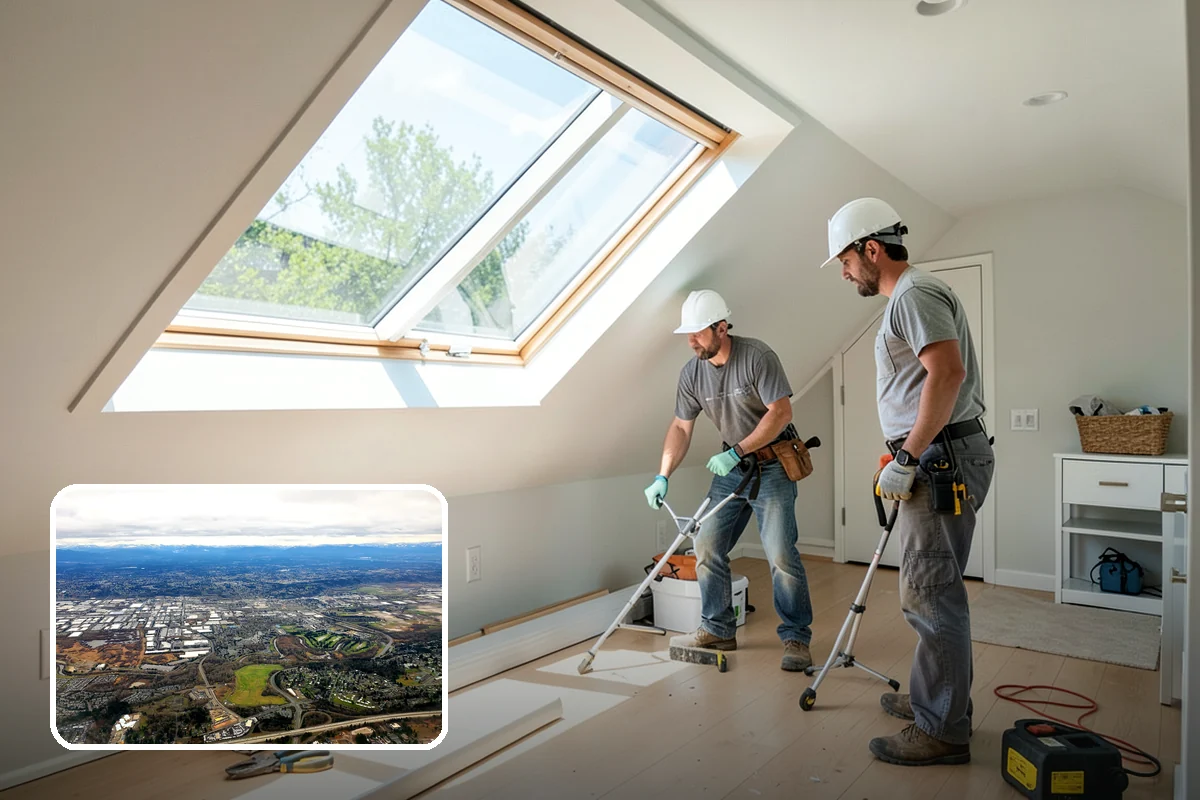 Floating Staircase Construction in Kent, King County, WA - Dramatic, open architectural centerpiece