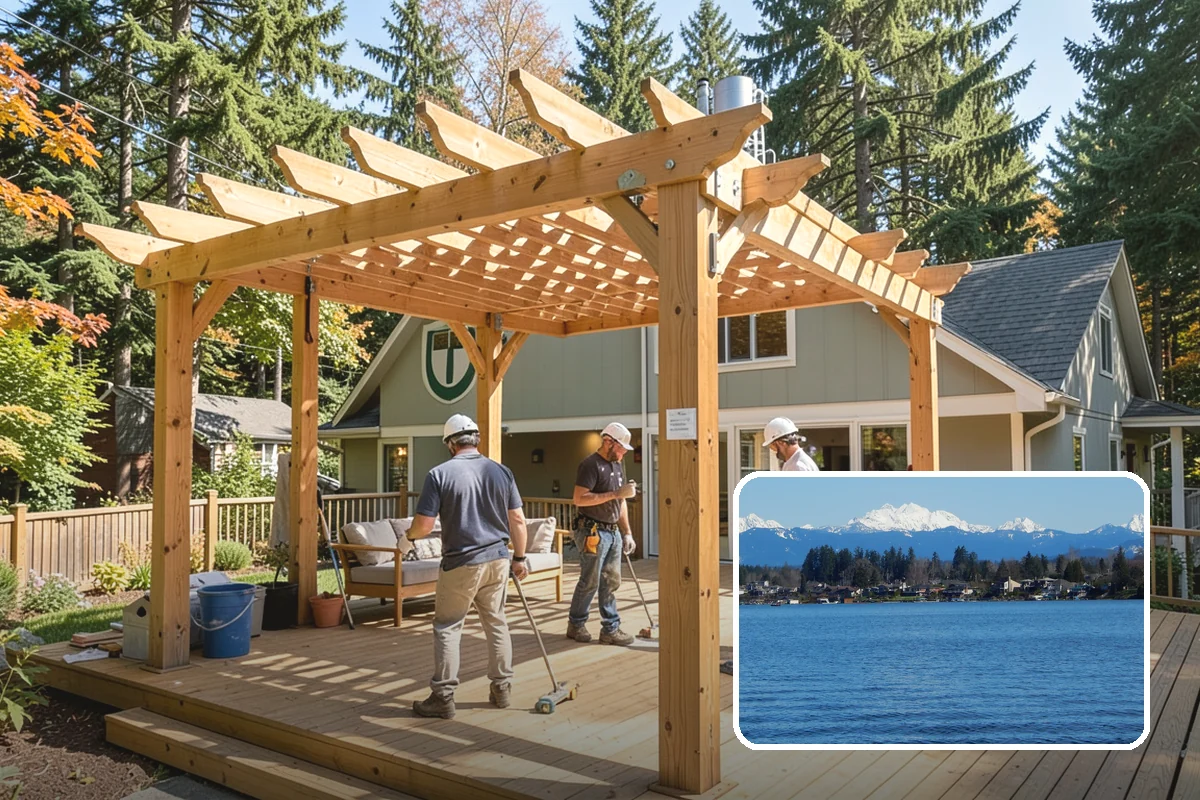Floating Staircase Construction in Lake Stevens, Snohomish County, WA - Dramatic, open architectural centerpiece