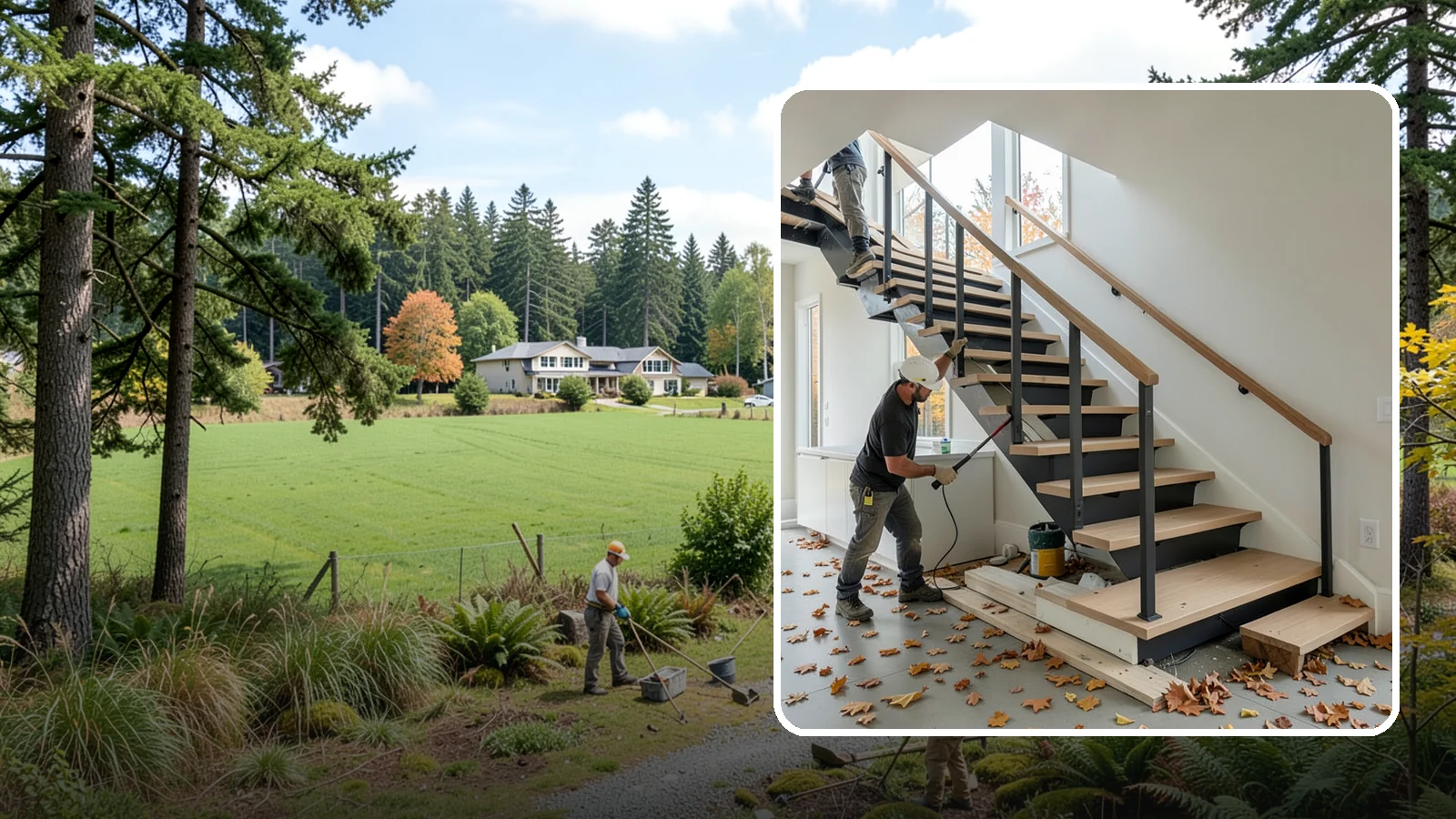Floating Staircase Construction in Lyman, Skagit County, WA - Engineered open-riser floating staircases that make a bold architectural statement.