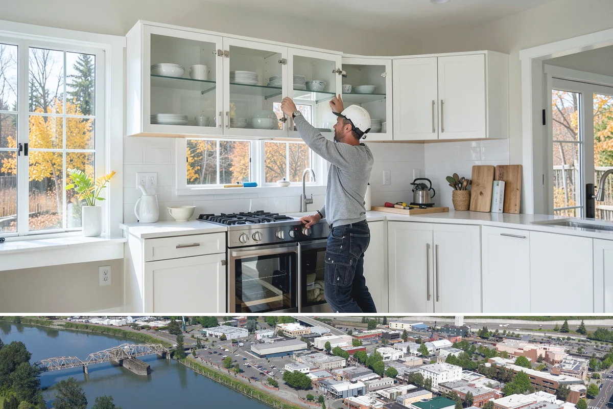 Floating Staircase Construction in Mount Vernon, Skagit County, WA - This engineered interior build proceeds year-round and is typically planned as part of a larger modern remodel.