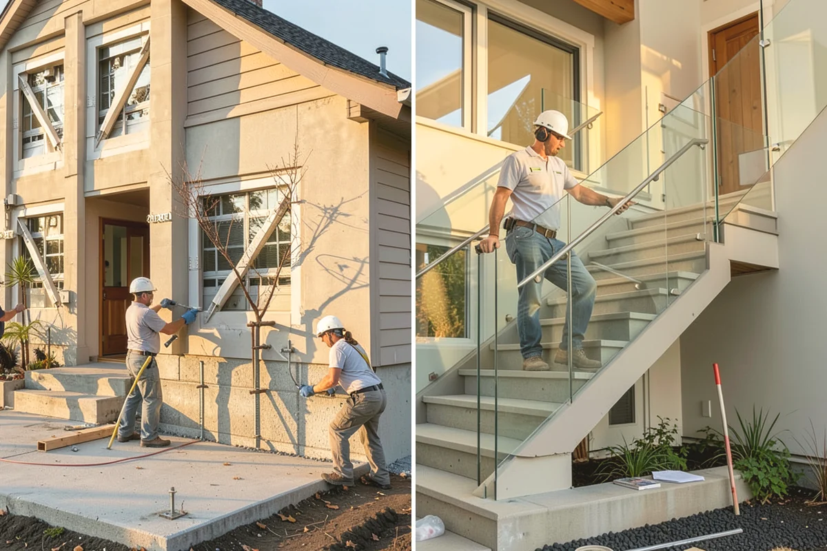 Floating Staircase Construction in Mountlake Terrace, Snohomish County, WA - Engineer the concealed support structure