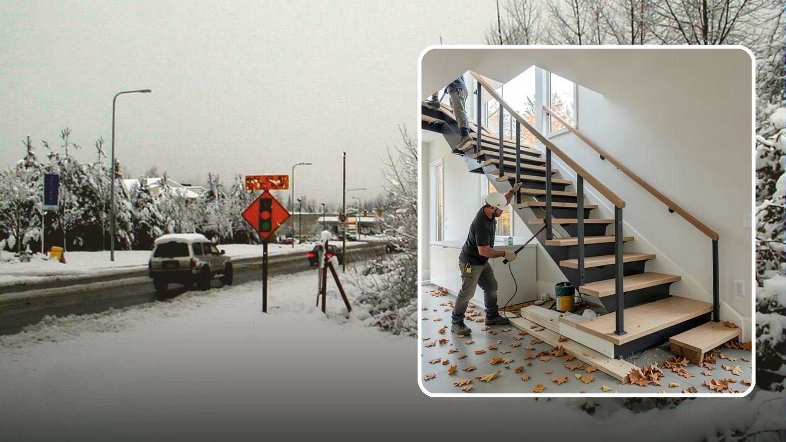 Floating Staircase Construction in Newcastle, King County, WA - Engineered open-riser floating staircases that make a bold architectural statement.