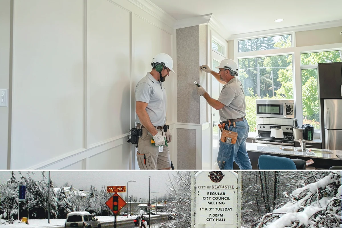 Floating Staircase Construction in Newcastle, King County, WA - This engineered interior build proceeds year-round and is typically planned as part of a larger modern remodel.
