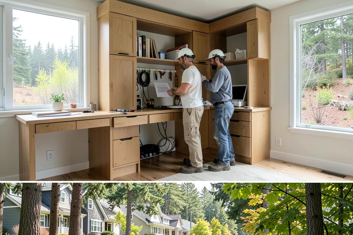 Floating Staircase Construction in Normandy Park, King County, WA - This engineered interior build proceeds year-round and is typically planned as part of a larger modern remodel.