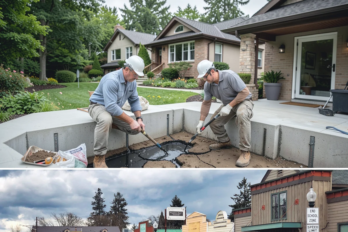 Floating Staircase Construction in Roy, Pierce County, WA - This engineered interior build proceeds year-round and is typically planned as part of a larger modern remodel.