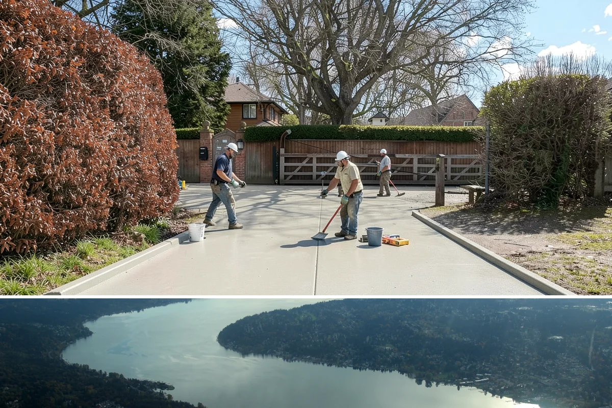 Floating Staircase Construction in Sammamish, King County, WA - This engineered interior build proceeds year-round and is typically planned as part of a larger modern remodel.