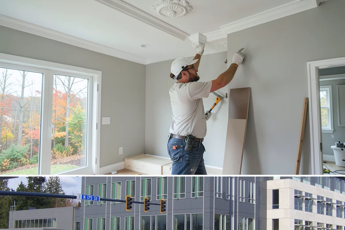 Floating Staircase Construction in Shoreline, King County, WA - This engineered interior build proceeds year-round and is typically planned as part of a larger modern remodel.