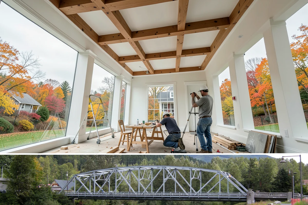 Floating Staircase Construction in Skykomish, King County, WA - This engineered interior build proceeds year-round and is typically planned as part of a larger modern remodel.