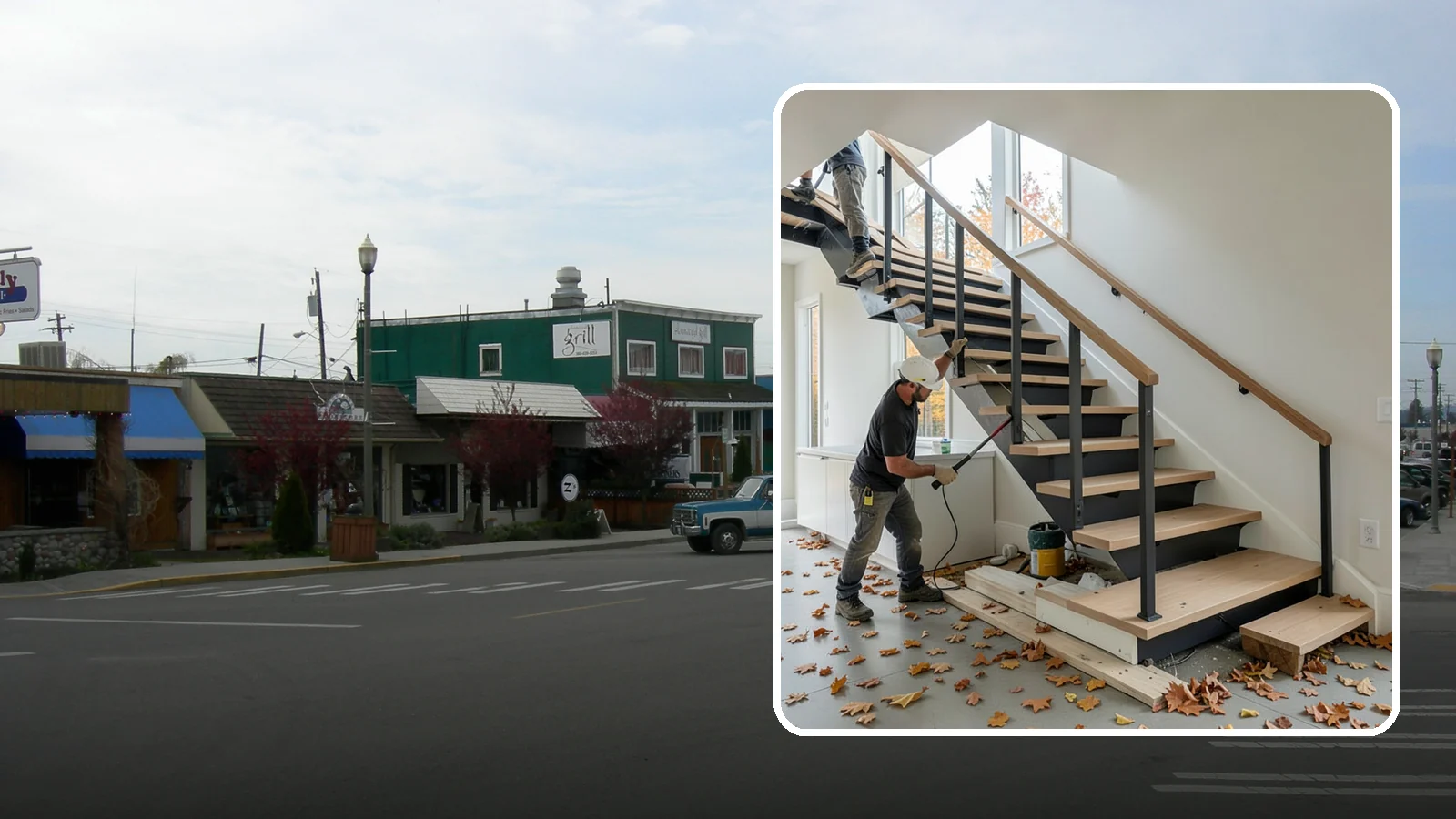 Floating Staircase Construction in Stanwood, Snohomish County, WA - Engineered open-riser floating staircases that make a bold architectural statement.