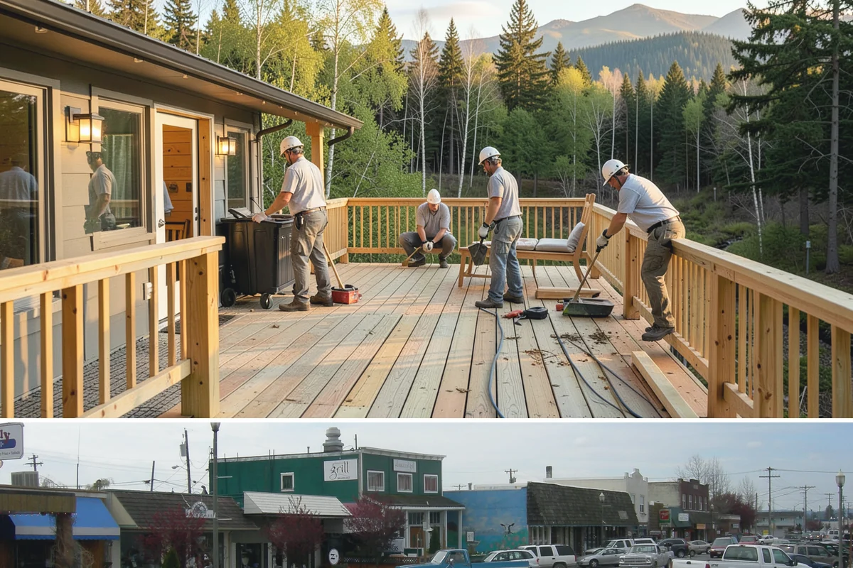 Floating Staircase Construction in Stanwood, Snohomish County, WA - This engineered interior build proceeds year-round and is typically planned as part of a larger modern remodel.