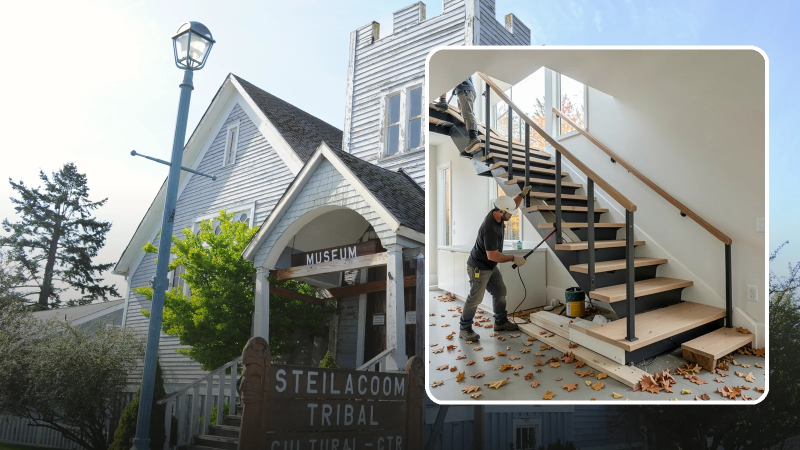 Floating Staircase Construction in Steilacoom, Pierce County, WA - Engineered open-riser floating staircases that make a bold architectural statement.