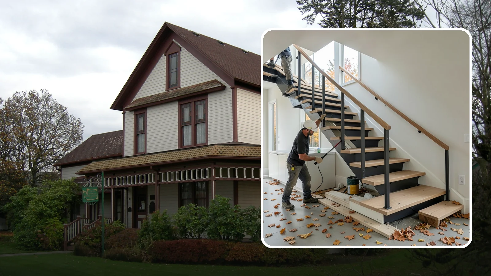 Floating Staircase Construction in Sumner, Pierce County, WA - Engineered open-riser floating staircases that make a bold architectural statement.