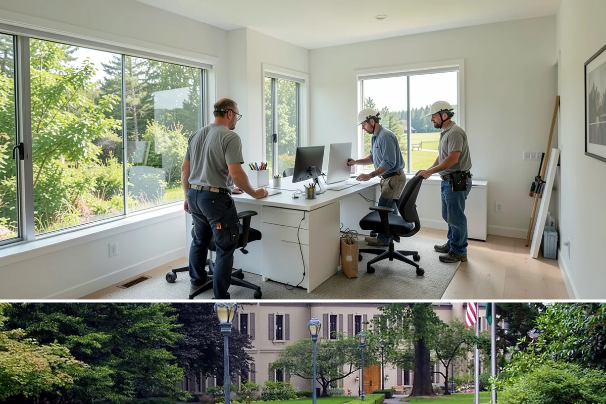 Floating Staircase Construction in Woodinville, King County, WA - This engineered interior build proceeds year-round and is typically planned as part of a larger modern remodel.