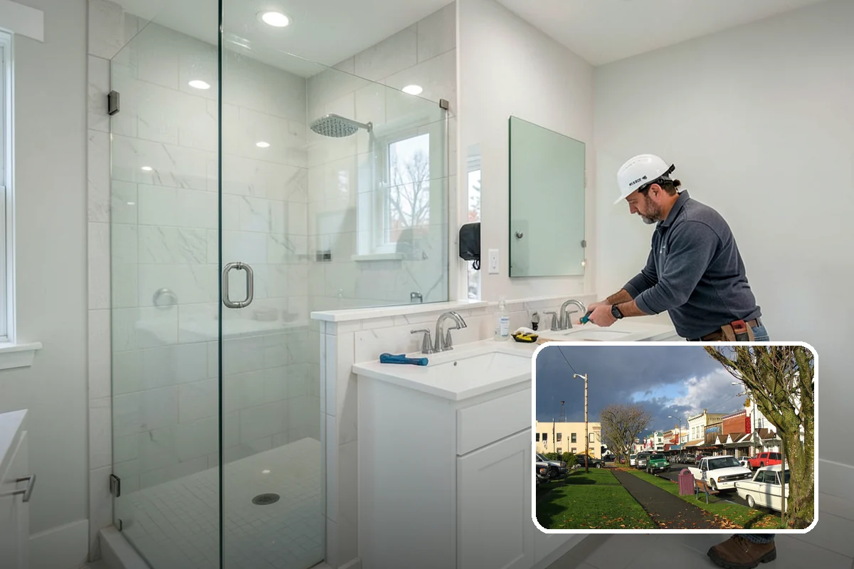 Floating Vanity Installation in Arlington, Snohomish County, WA - Creates an open, spacious feel