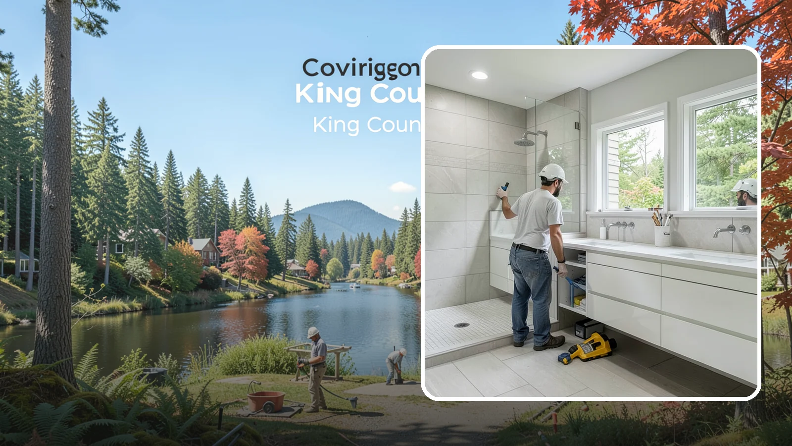 Floating Vanity Installation in Covington, King County, WA - A floating vanity installation mounts the cabinet to the wall for an airy, modern look.